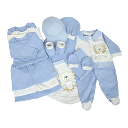 Kit Saída Maternidade Urso  Azul 13 Peças Tamanho RN (0 - 3 meses)