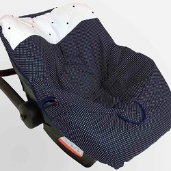 Capa para Bebe Conforto Elasticada Azul Marinho Poá