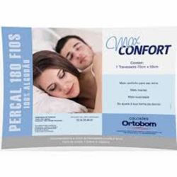 Travesseiro Max Confort Algodão 180 Fios c/ Fibra Siliconizada - Ortobom