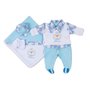 Saída Maternidade Urso Prince Azul Claro 4 Peças Tamanho P (0 - 3 meses)