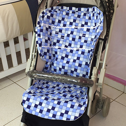 Capa para Carrinho de Bebê Mosaico Azul